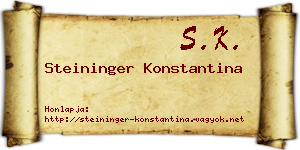 Steininger Konstantina névjegykártya